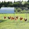Large metal chicken coop upgrade three support steel wire impregnated plastic net cage, Oxford cloth silver plated waterproof UV protection, duck rabb