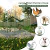 10 x 13ft Outdoor Large Metal Chicken Run Coop with 1 piece of Waterproof Cover, Garden Backyard Walk-in Hen Cage Poultry Pet Hutch for Farm Use