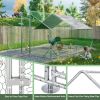 10 x 13ft Outdoor Large Metal Chicken Run Coop with 1 piece of Waterproof Cover, Garden Backyard Walk-in Hen Cage Poultry Pet Hutch for Farm Use