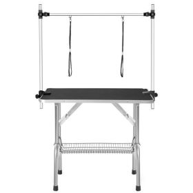 Professional Dog Pet Grooming Table Large Adjustable Heavy Duty Portable w/Arm & Noose & Mesh Tray (Color: as picture)