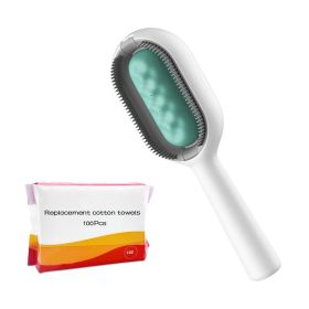 Cat Hair Brush With Water, Sticky Brush For Cats, 4 In-1 Cat Grooming Brush Creative Update Cat Dog Grooming Comb With Water Tank Double-Sided Hair Re (Type: Brush and 100pcs Soft T, Color: Blue)