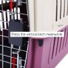 Plastic Cat & Dog Carrier Cage with Chrome Door Portable Pet Box Airline Approved, Medium, Blue/Red